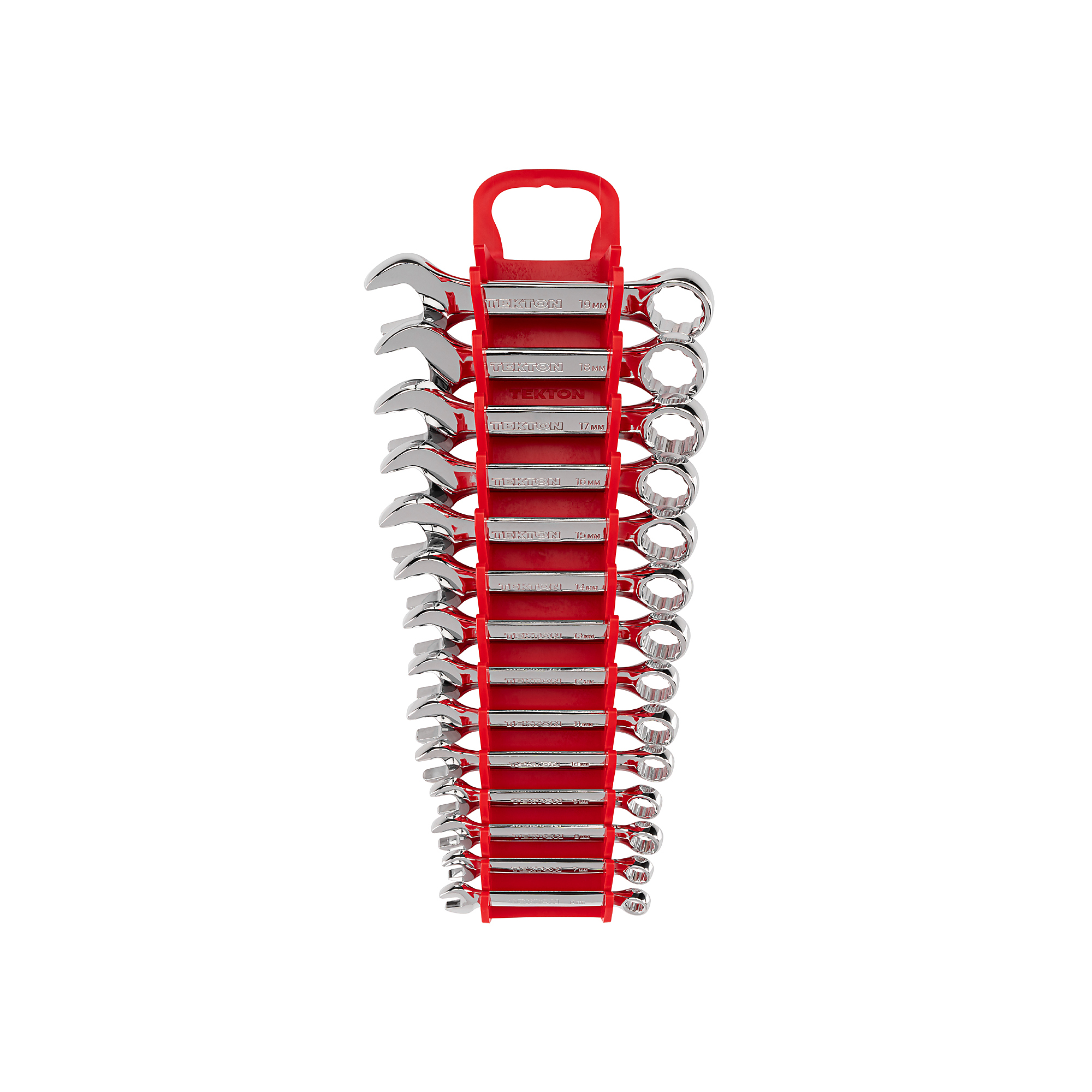 TEKTON Stubby Combination Wrench Set with Holder, 14-Piece (6-19 mm) | WCB92402